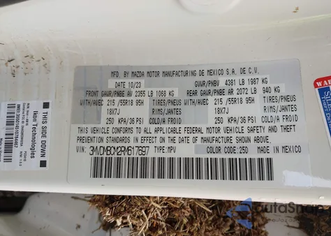 2024 Mazda Cx-30 2.5 S Preferred Package z USA, uszkodzony, nr VIN 3MVDMBCM2RM617697